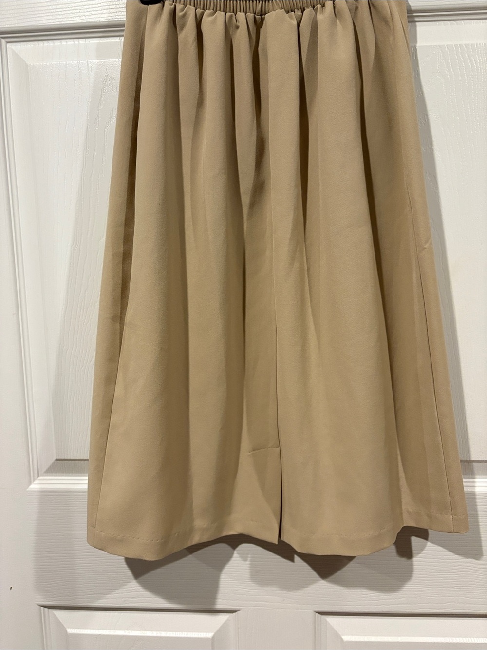 Blair Beige Pleated Midi Skirt - Picture 3 of 5
